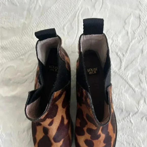 LOUISE ET CIE Calf Hair Pony Booties Leopard Print Women’s Size 8M 38.5 EUC - Picture 9 of 13